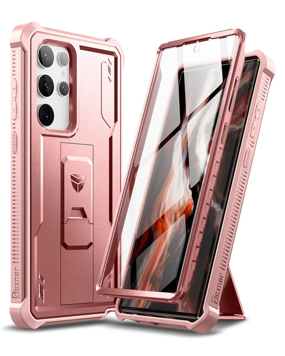 For Samsung Galaxy S22 Ultra Full Body Bumper Military Armor Shockproof Case Bracket With Built-In Screen Protector