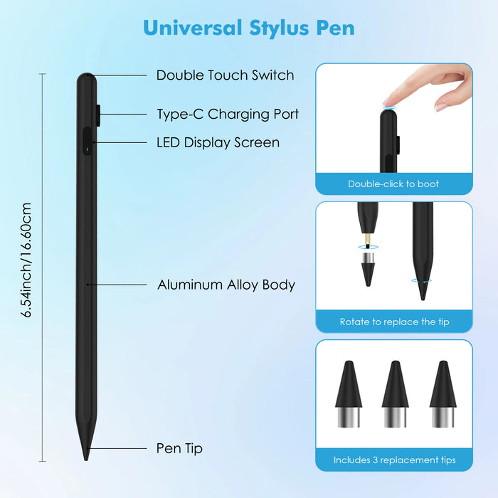 For Ipad / Iphone / Samsung / Tablet Devices And Other Ios / Android Phone Touch Screen Active Universal Stylus Pen