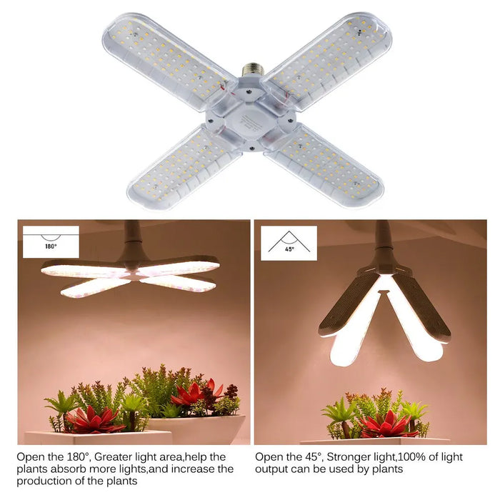 Foldable LED Grow Light for Indoor Plants Full Spectrum 24w/36w/48w