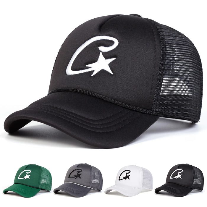 Unisex C Letter Pentagram Embroidery Baseball Cap Adjustable Sun Hat