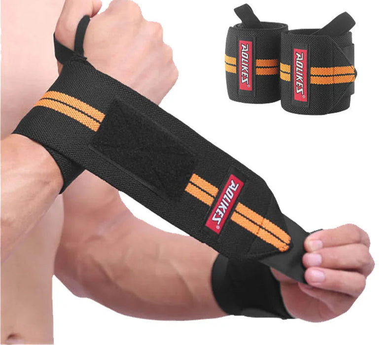 Pair of Weightlifting Wrist Wraps Gym Straps For Powerlifting & Strength Training