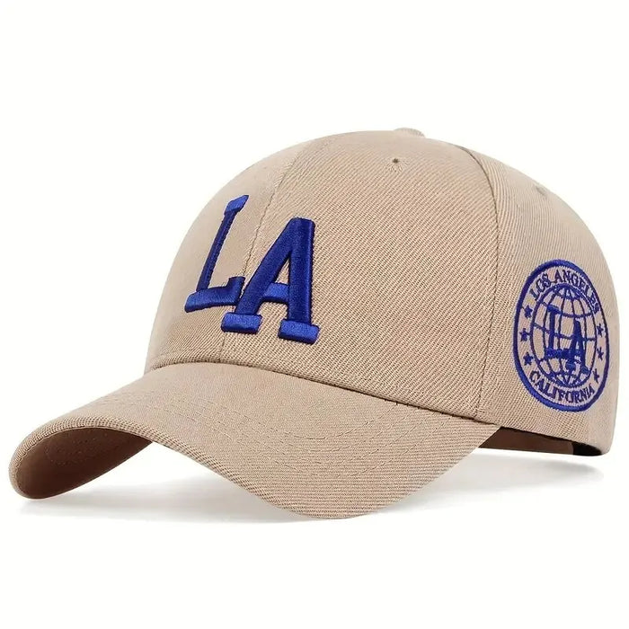 La Letter Embroidery Snapback Baseball Cap Unisex Outdoor Sun Hat