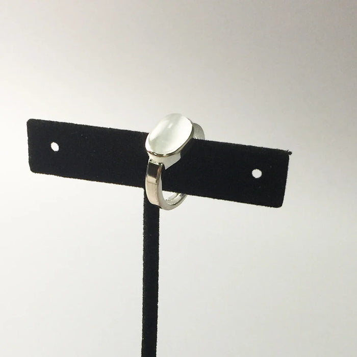 925 Sterling Silver White Oval Stone Ring Jewelry For Women