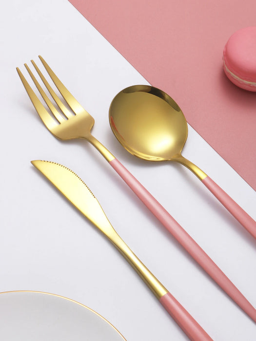 4 Piece Portable Tableware Set Steak Knife Dessert Fork Spoon Dragon Design