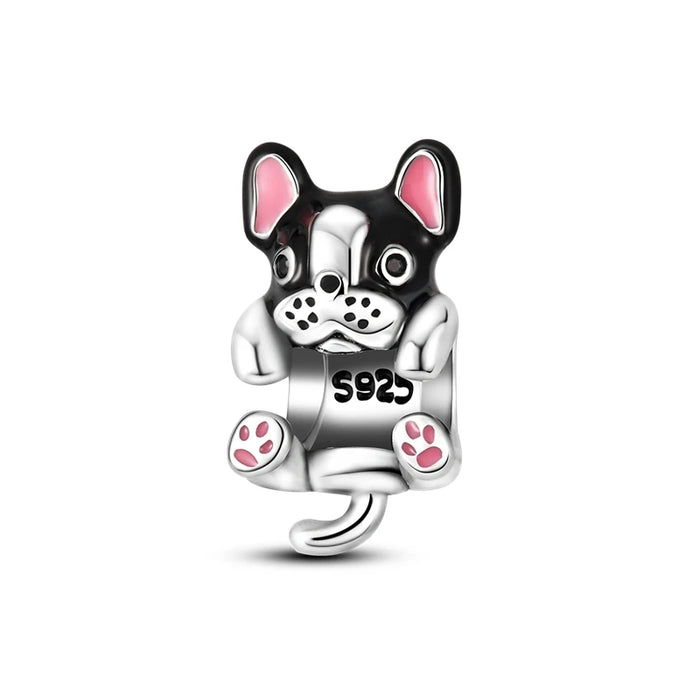 925 Sterling Silver Animal Charms Dog Cat Pet Beads For Bracelet Or Necklace
