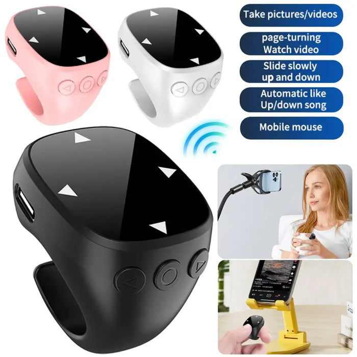 Smart Fingertip Ring Remote Control Touch Screen Wireless Bluetooth Mobile Remote Control Auto Page Turner Browsing For Tiktok