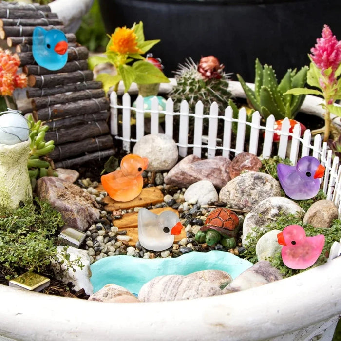 50 / 100 Pcs Mini Luminous Resin Ducks Glow In The Dark Micro Garden Decor