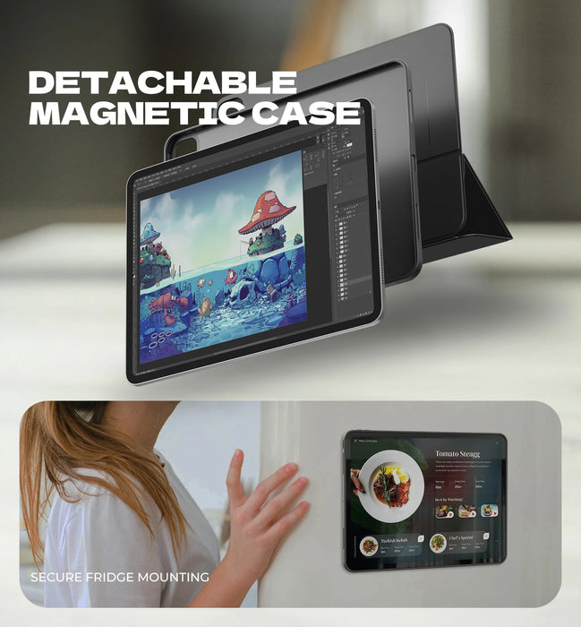 For Ipad Pro 13 Inch 2024 M4 Magnetic Floating Slim Removable Protective Case Adjustable Portrait / Landscape Stand