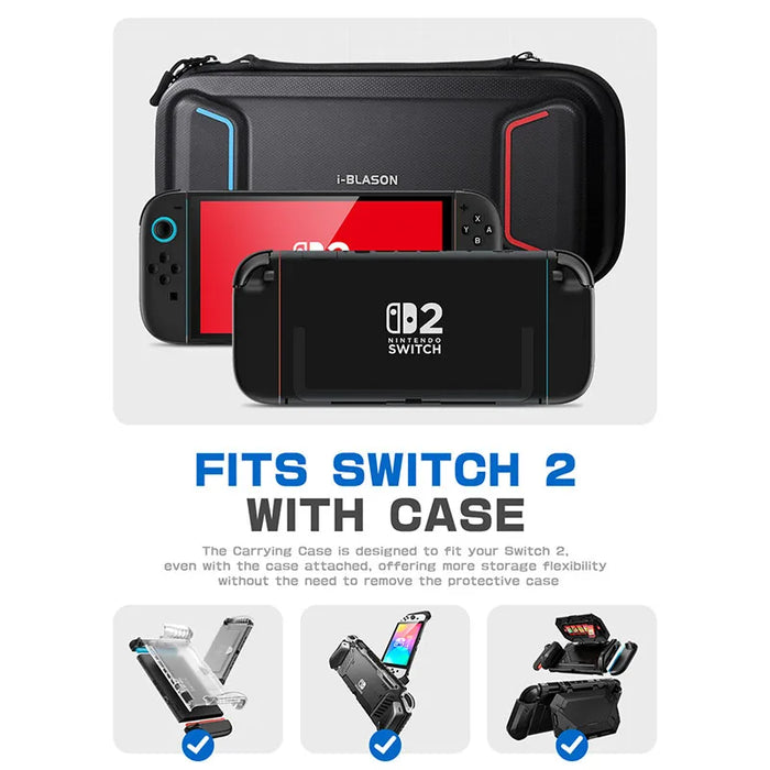 For Nintendo Switch 2 / Switch 1 / Oled Large Capacity Waterproof Hard Shell Case With 12 Game Card Slots