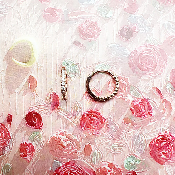 925 Sterling Silver Romantic Gift Rose Gold Hinged Hoop Earrings Fine Jewelry For Women French Setting Stones Europe