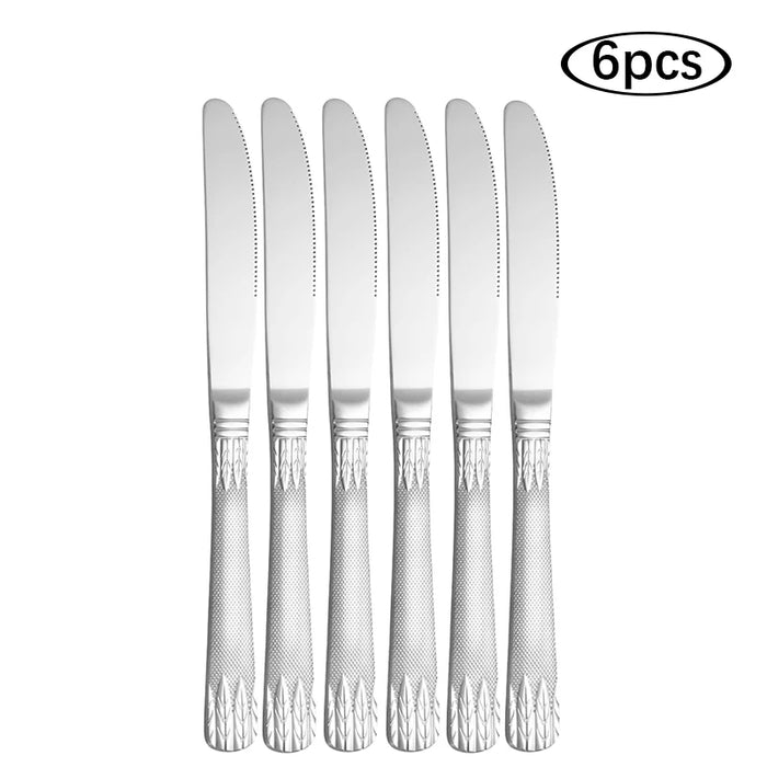 6 / 30 Piece Stainless Steel Wheat Tableware Set