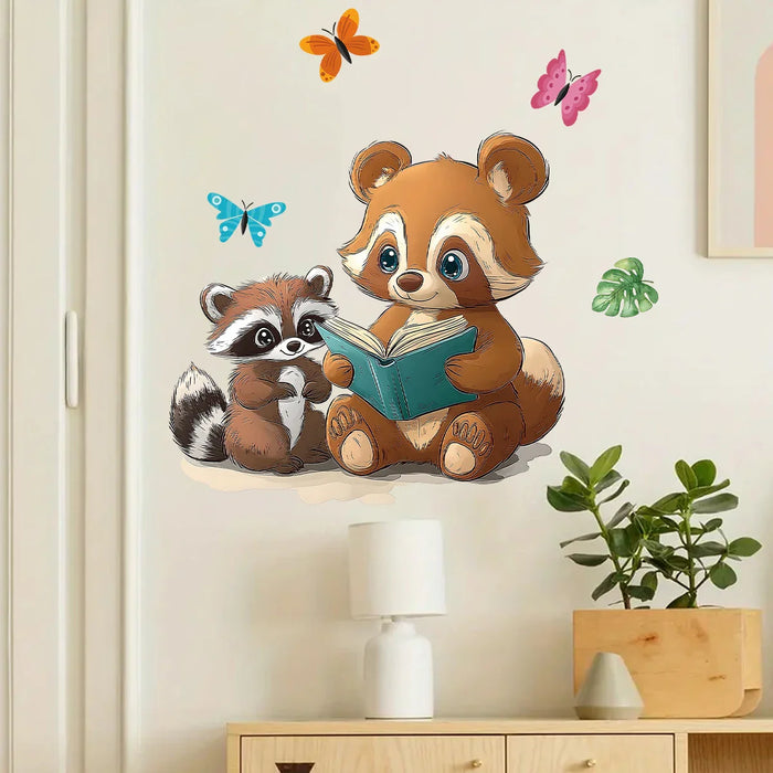 Cartoon Raccoon Wall Decals For Kids Room