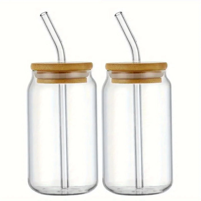 2 / 4 / 6 / 8 Piece 16Oz Can Shaped Glasses With Lids & Straws Insulated