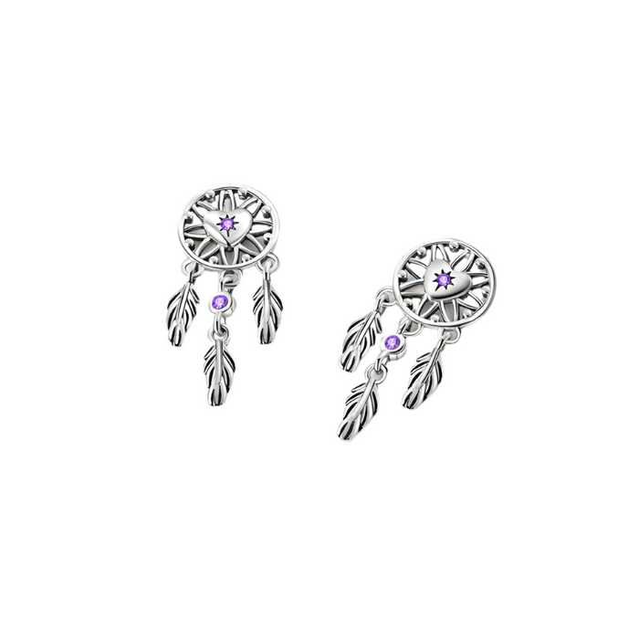 925 Sterling Silver Dream Catcher Earrings Painter Studs For Diy Jewelry