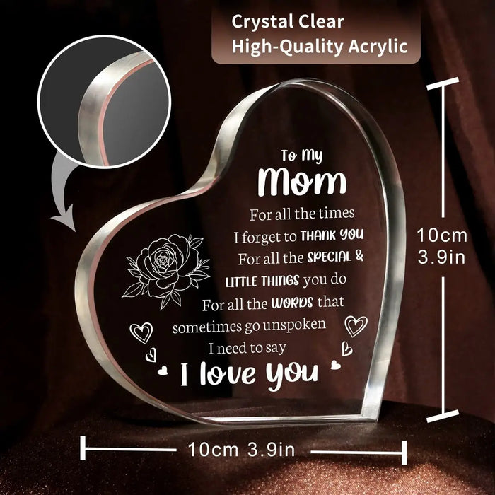 Acrylic Heart Shaped Mom Gifts For Mother's Day Birthday And Christmas