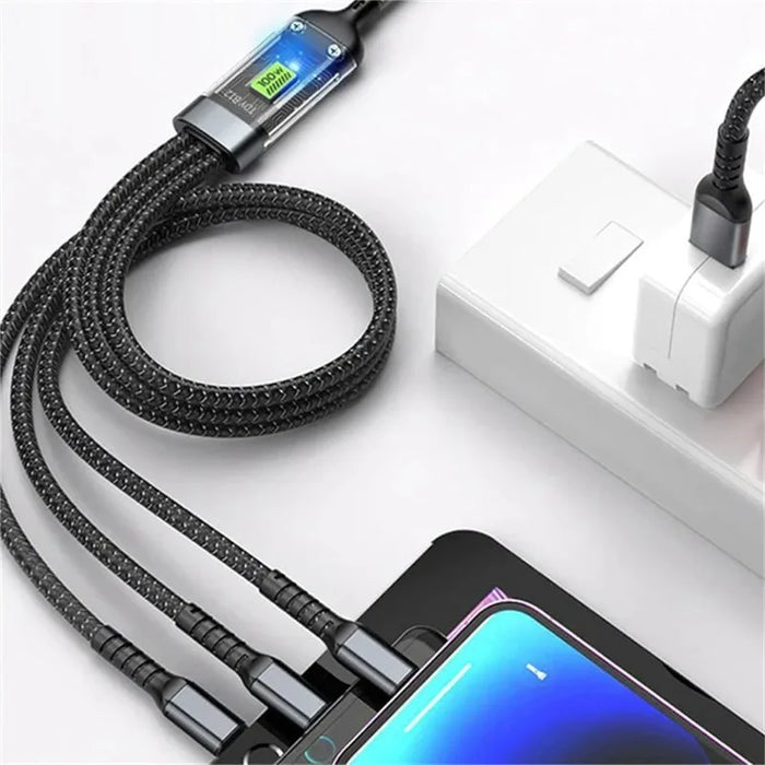 3 In 1 Fast Charging Cable For Phone / Android / Tablet
