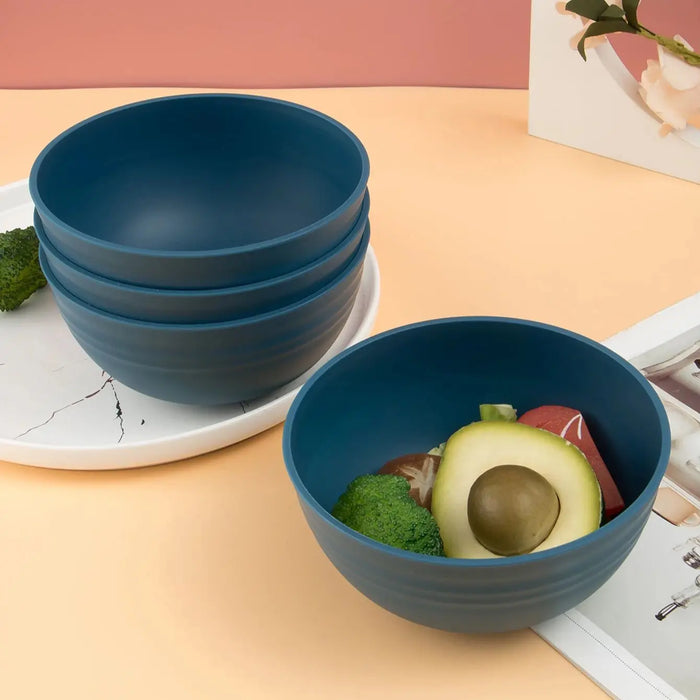 4 / 6 / 8 Piece Reusable Dark Blue Cereal Bowls Ideal For Camping