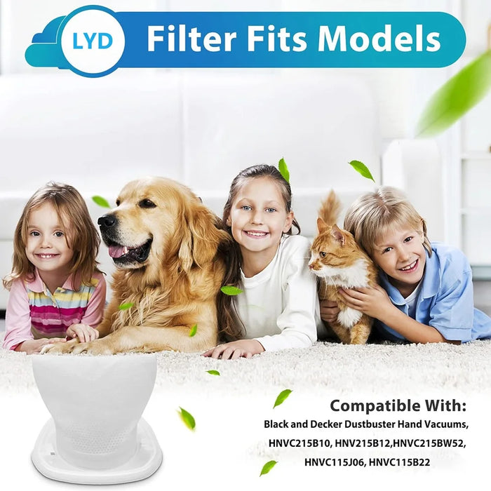Hnvcf10 Filter Compatible With Black + Decker Hand Vacuums Hnvc215Bw52 Hnvc215B10 Hnvc115J06 Hnvc115B22 6 Pack