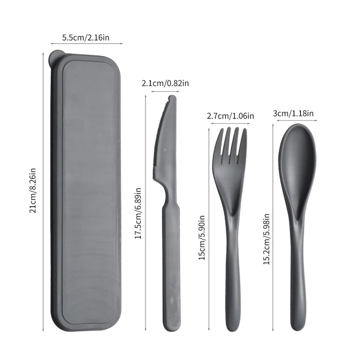 4 Piece Reusable Cutlery Set For Home Kitchen Picnic Camping Travel
