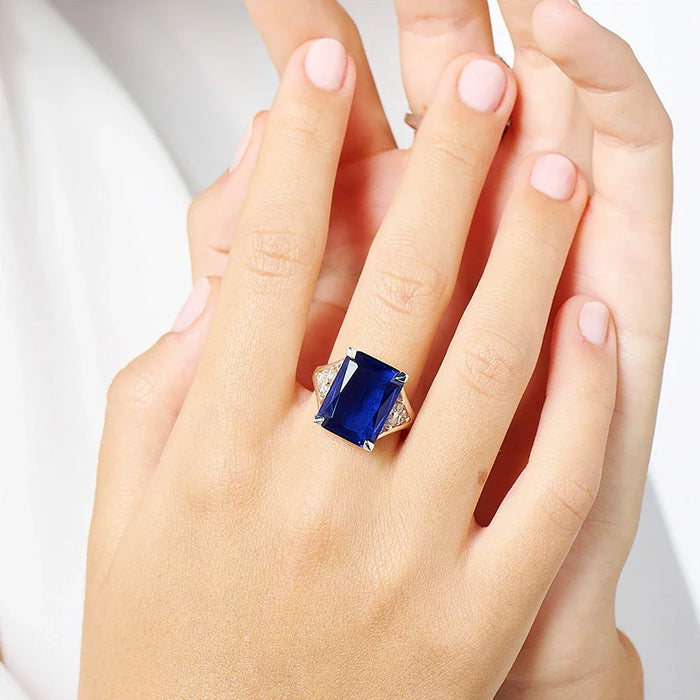 925 Sterling Silver Timeless Elegance Cocktail Ring Pure Fine Jewelry For Women Classic