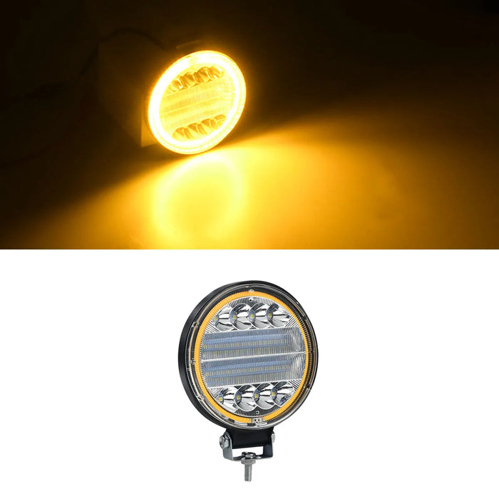 4 72W Led Work Light Combo Spot Flood 6000K Off Road Driving Amber Fog Lamp