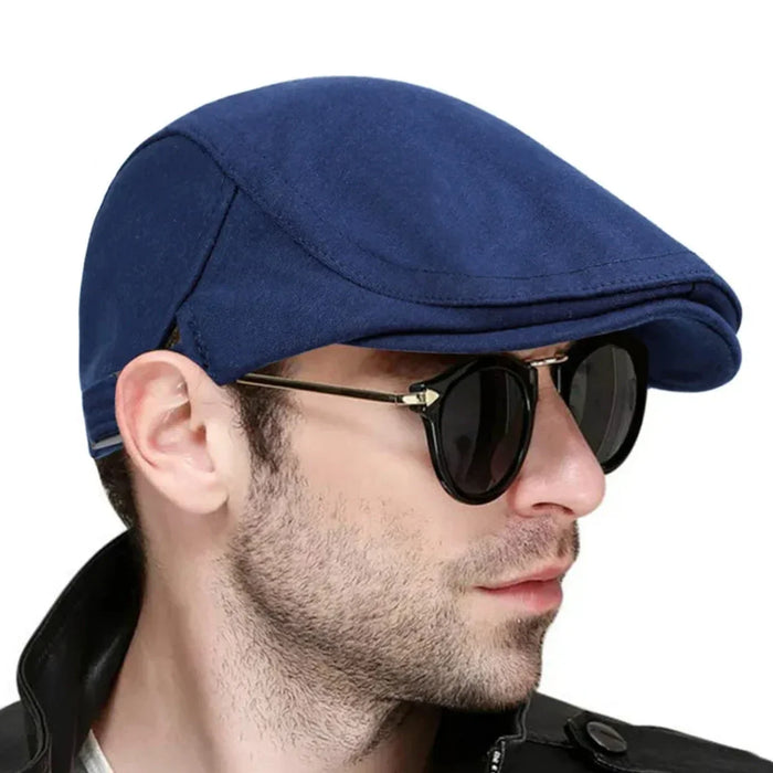 Men Solid Color Newsboy Cap Adjustable British Painter Hat For Spring / Autumn