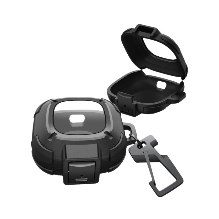 For Beats Fits Pro 2021 Tpu Shockproof Clear Rugged Bumper Case With Secure Lock Carabiner & Keyring