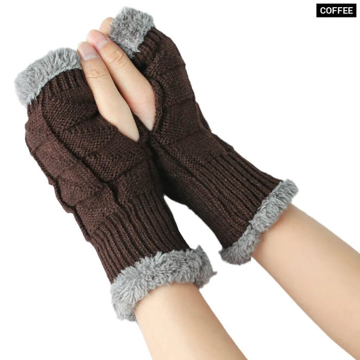 Knit Fingerless Gloves For Women