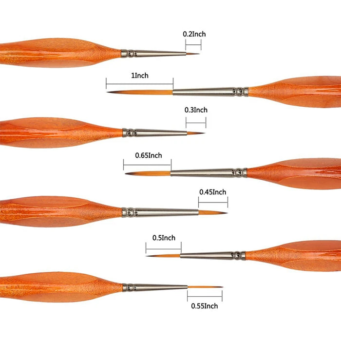 7 Piece Fine Detail Paint Brush Set For Art Acrylic Watercolour Oil Models