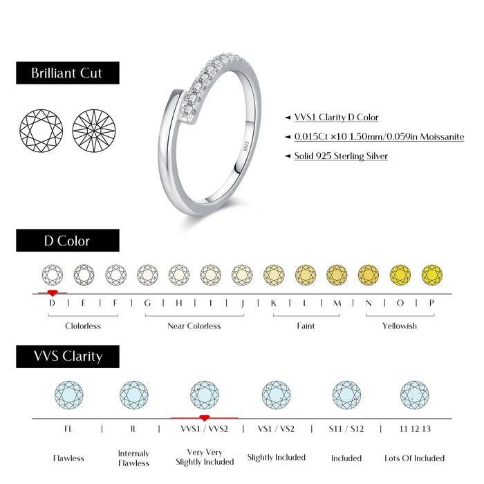 925 Sterling Silver Sparkling Geometric Eternity Band For Women