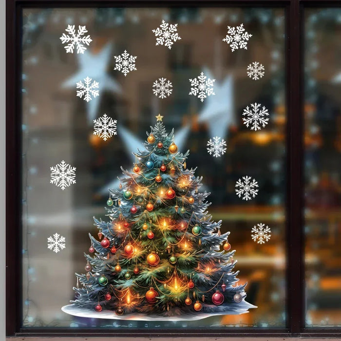Christmas Tree Snowflake Wall Stickers For Kids Room Decor
