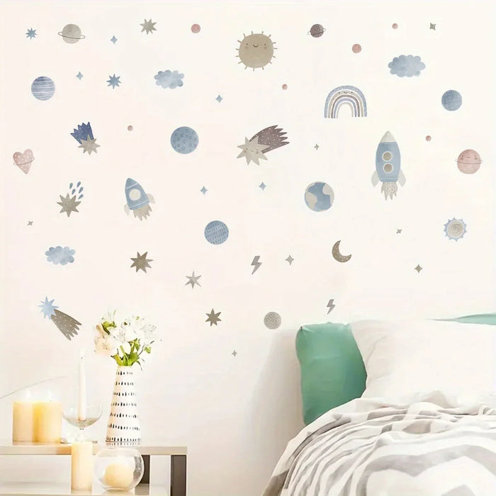 Space Themed Wall Stickers For Bedroom Or Nursery