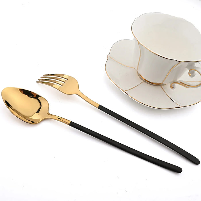 24 Piece Gold Stainless Steel Flatware Set