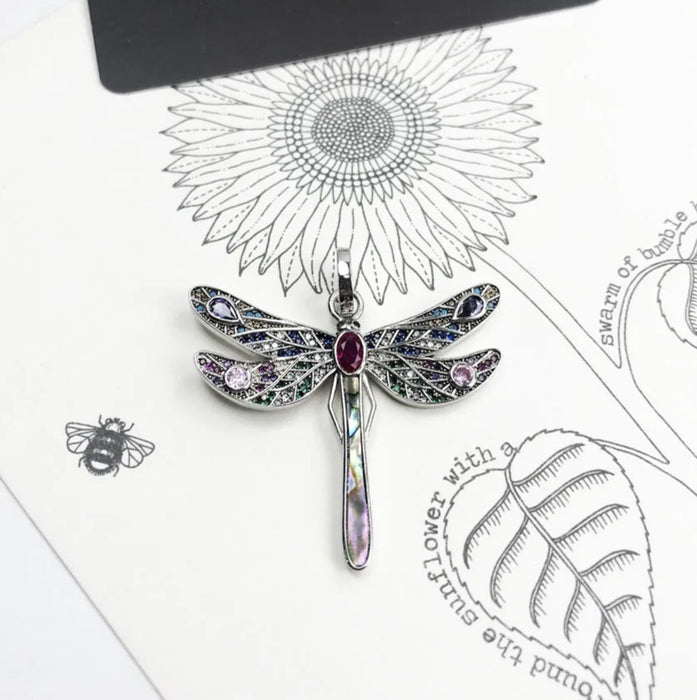 925 Sterling Silver Boho Dragonfly Pendant Real Nature Inspired Gift For Women