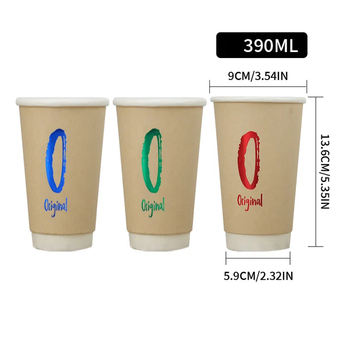 25 Piece Bamboo Double Wall Paper Cups For Hot / Cold Drinks Natural & Eco Friendly