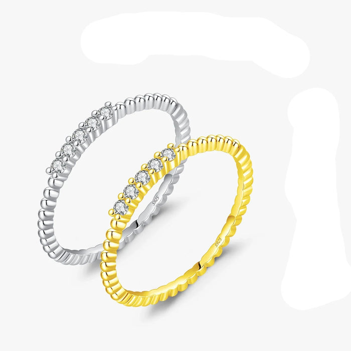 925 Sterling Silver Sparkling Moissanite Eternity Bandstackable Ring For Women