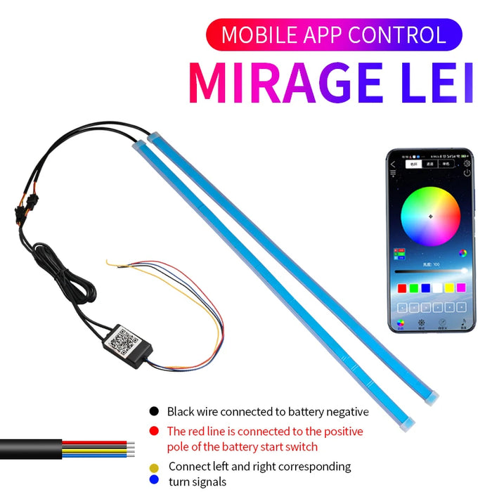 Universal Rgb Drl Strip With Turn Signal 2Pcs