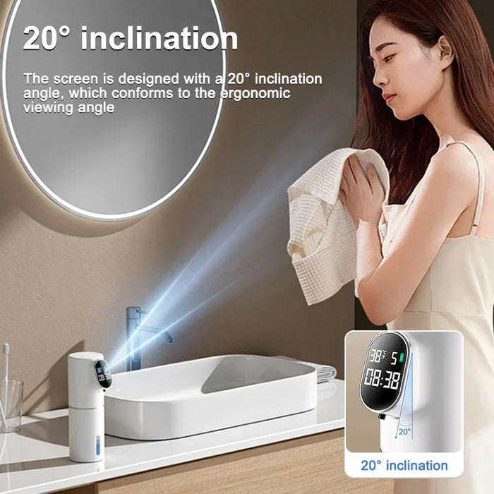 Smart Touchless Soap Dispenser 320Ml Infrared Sensor Time & Temp Display