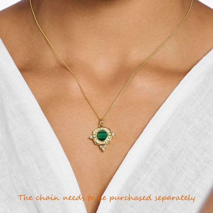 925 Sterling Silver Green Stone Snake Pendant Gold Plated Vintage Gift