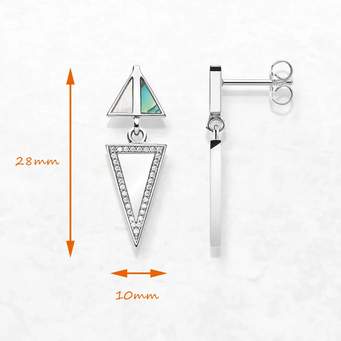 925 Sterling Silver Geometric Ear Studs For Women Winter Gift