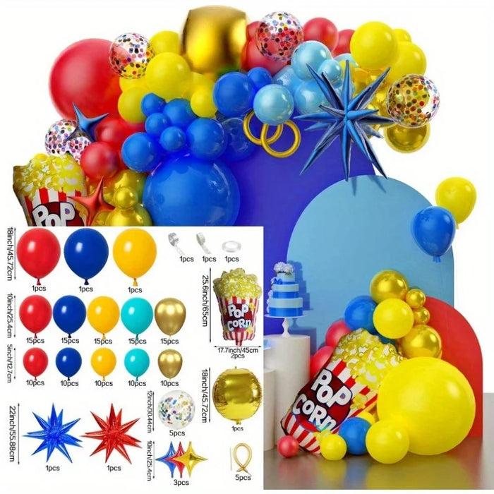 149 Pcs Popcorn Arch Balloon Set Suitable For Carnival Party Happy Birthday Balloon Party And Other Occasions Decoration