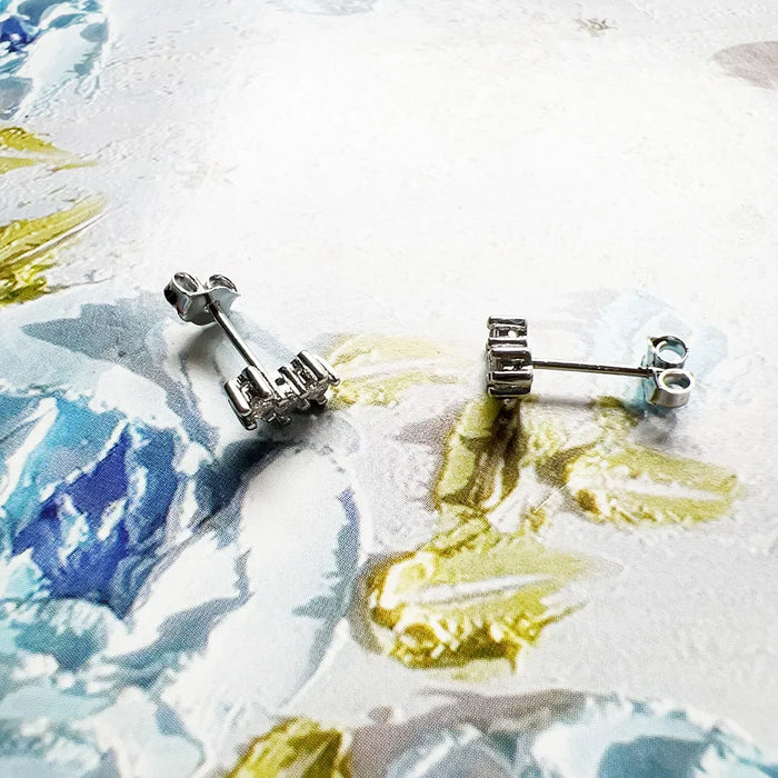 925 Sterling Silver Zircon Ear Studs For Women Elegant Gift