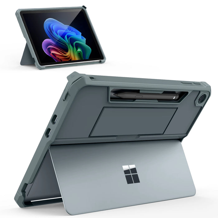 For Microsoft Surface Pro 12 Inch 2025 Released All-In-One Protective Rugged Case With Back Pen Holder & Hand Starp