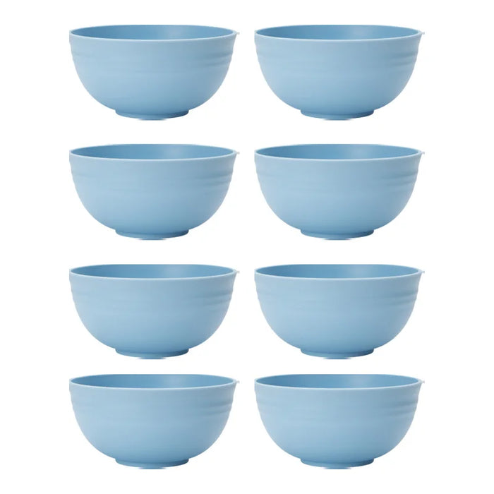 4 / 6 / 8 Piece Reusable Light Blue Cereal Bowls Ideal For Food Dessert Camping