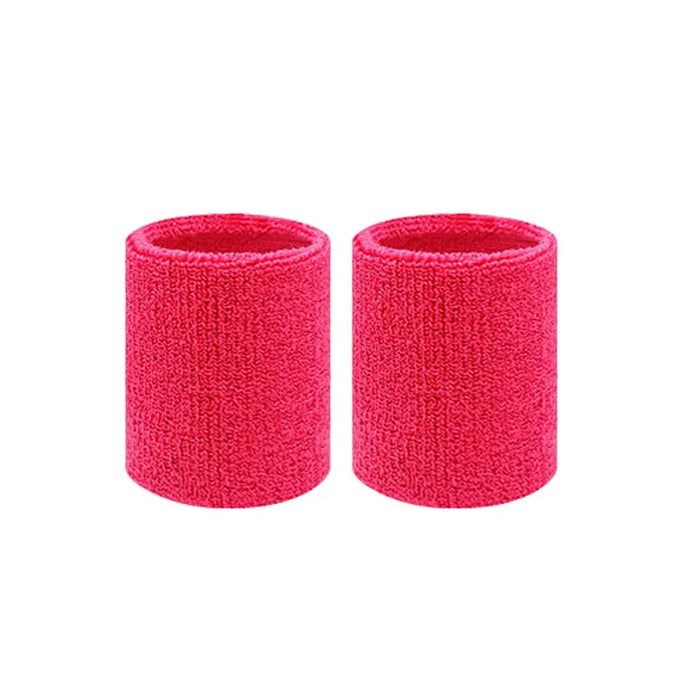 Pair of Sport Wristbands Cotton Sweatband For Tennis Basketball Running Gym