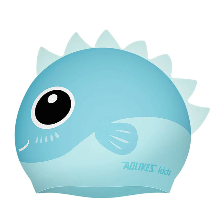 Kids' Cartoon Swimming Cap Waterproof & Ear Protecting For Pool Fun!