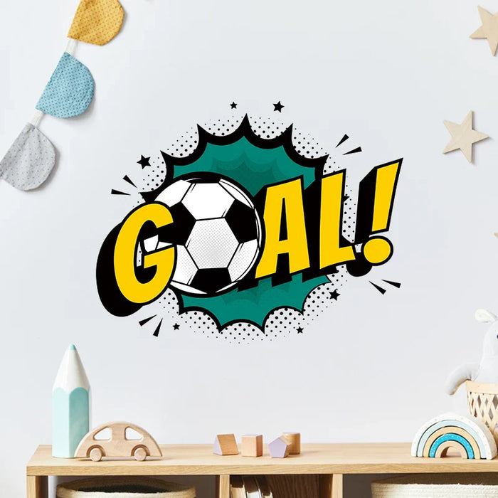 Goal Football Soccer Word Art Wall Stickers For Kids Room Decor