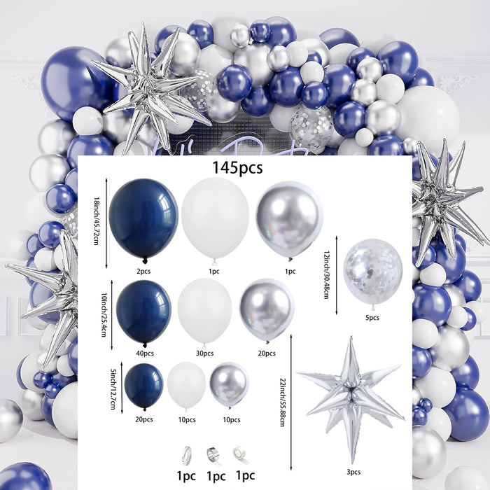 Silver Green Purple Balloon Arch Set Suitable For Large Gatherings Birthdays Parties Weddings Etc