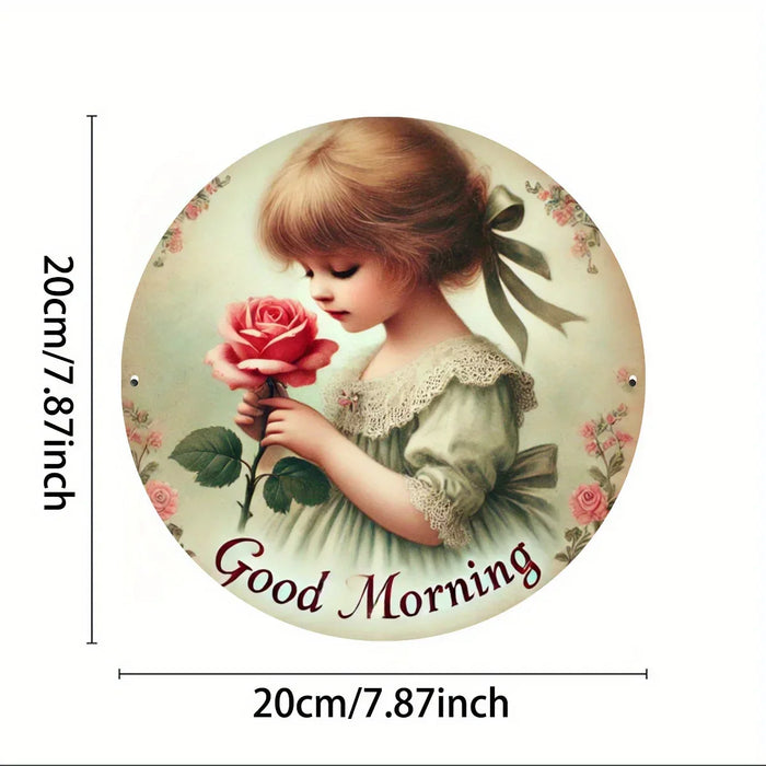 Chic 7.8 Inch Round Metal Wall Sign Hd Print Ideal For Home & Office Decor