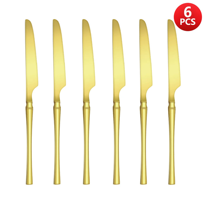 4 / 6 / 16 / 24 Piece Stainless Steel Cutlery Set Gold Kitchen Utensils